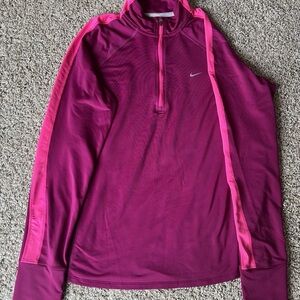 Nike Magenta and Hot Pink Quarter-Zip Pullover